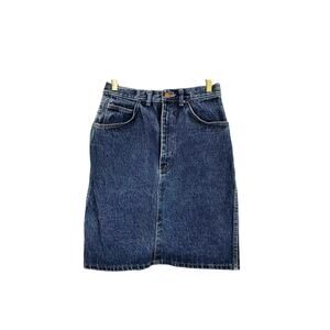 Blue Denim Skirt Mini Medium Wash A Time for Us Size 7 High Rise Vintage